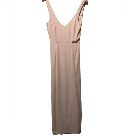 Show Me Your Mumu Jenn Chiffon Maxi Gown Dusty Pink V-Neck Flowing Dress M - Picture 3 of 10